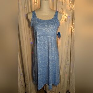 NWT Columbia Women's Omni Freeze UPF 50 Blue and White Dress, Size Medium